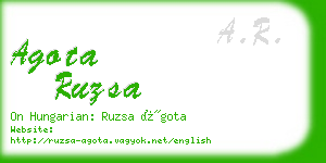 agota ruzsa business card